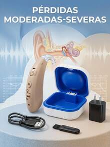 Audífonos aparato auditivo recargable de alta potencia diseñados para personas con pérdida auditiva moderada a severa ofrecen amplificación avanzada sonido claro y estable para mejorar la comprensión del habla en distintos entornos cuentan con diseño ergonómico cómodo, para uso prolongado tecnología confiable para reducir distorsión y mejorar la experiencia auditiva ideales para uso diario compatibles con accesorios auditivos esenciales solución efectiva para mejorar la calidad de vida y la comunicación diaria - Bronce - Ver 2