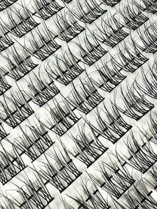 Hinarin 144片C型卷翘簇状假睫毛，长度10-12毫米，自然扇形交叉设计，柔软独特，可重复使用，适合日常佩戴、婚礼、约会、派对、音乐节等场合。 - C - 查看 4