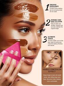 Bộ dụng cụ trang điểm 14 món bao gồm: 4 bông mút trang điểm + 10 bông phấn tam giác - Nhiều màu - Xem 7