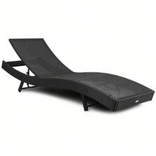 All-Weather Adjustable Outdoor Pool Patio Chaise Lounge Furniture Chair Cushion - Black - View 5
