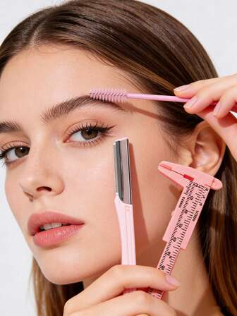 3-In-1 Eyebrow Grooming Tool Set: Eyebrow Razor + Lash Brush + Body Measuring Tape | Precise Trimming And Shaping Tools Designed For Women (Portable & Practical) - Beauty Essentials For Quick Grooming And Styling!,Giveaways,Travel,Cheap Stuff,Travel Essential