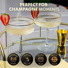 - Luxury Gold Cocktail Shaker Set - 15oz Glass Shaker With Strainer + 2 Gold-Rim Ribbed Martini Glasses (10oz) & Bar Tools | Espresso Martini Glasses | Ideal For Home Bartenders - GoldCocktailShaker+RibbedCoupeGlasses - View 7