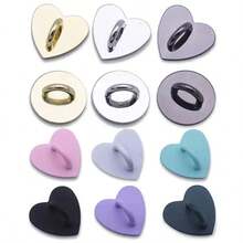 5 chiếc móc khóa hình trái tim kim loại dễ thương có thể dán, dùng để gắn điện thoại, ốp lưng điện thoại, vòng đeo ngón tay, phụ kiện dây đeo. - Nhiều màu - Xem 5