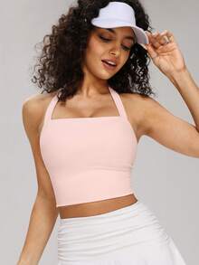MASKERT Tank Top Olahraga Wanita Model Racerback, Pas dan Nyaman, Cocok untuk Yoga, Kebugaran, Lari, Lompat Tali, Tenis, dan Olahraga Lainnya - Berwarna merah muda - View 5