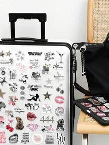 50pcs Silver Lucky Girl Stickers Scrapbook Skateboard Guitar Suitcase Scrapbook Decor DIY Graffiti Stickers - Silver Lucky Girl - View 3