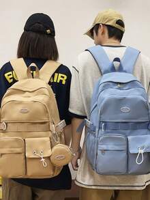 Ba lô nylon đựng laptop 15.6 inch, nhiều ngăn, nhẹ, thích hợp đi học, đi làm, chơi thể thao ngoài trời, làm quà tặng. - Nhiều màu - Xem 7