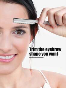 30/24/20/12/6/3/1pc. Eyebrow Trimmer, Multifunctional Eyebrow Trimmer, With Protective Cover, Shaver, Makeup Remover And Depilatory Device, Body Hair Remover, Exfoliating And Exfoliating Tool, Stainless Steel Eyebrow Sharpener With Precision Cover - Silver - View 3