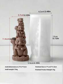 Reusable Owl Shaped Silicone Mold, Suitable For Handmade Candle, Soap Making, And Gypsum Crafts - Irregular Claw Shape, Containing Owl, Squirrel, Seal - Style Design, Handmade Soap, Wax, Resin, Clay Themed Mold - Animal Molds - View 8