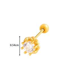 Toppiercing 1件 时尚铜锆不锈钢耳骨穿孔耳环 - 彩色 - 查看 2