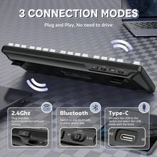 Bàn phím không dây ATTACK SHARK X87, bàn phím cơ tùy chỉnh có thể thay thế nóng với gioăng 75%, bàn phím chơi game ba chế độ 2.4G/USB-C/BT5.0 có đèn nền RGB, pin 4000mAh, phím PBT in cạnh bên, dành cho Windows/ PC/ Linux/ Game thủ, quà tặng ngày lễ, quà tặng cho trẻ em, năm mới 2026 - Màu Monnlit Night/ / Cheese/ Purple White - Nhiều màu - Xem 8