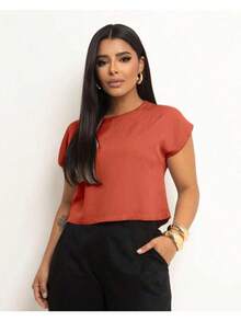 Basic Cropped Modeling With Perfect Fit Factory Price Get Yours Now - Mocha Brown - View 10