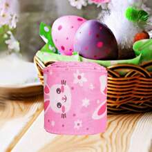 Cinta con tema de Pascua, diseño de conejo, huevo y zanahoria de primavera para envolver regalos y decoración del hogar - rosa - Ver 4