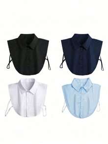 4pcs/1pc Detachable Collar, Unisex - Fashionable Fake Shirt Collar, Half Fake Collar, Versatile And Easy To Wear, Ideal Gift For Friends, Family, And Colleagues - Size L - View 12
