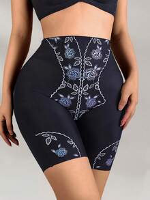 Women's High Waist Yoga Pants, Tummy Control Seamless Shapewear Leggings, Breathable Slim Fit Compression Bottoms - Black - View 2