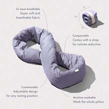 Soft 360 Support Scarf Travel Pillow Portable Stuffable Neck Pillow For Travel With Refillable Support Cushion For Car - 紫色 - 查看 3