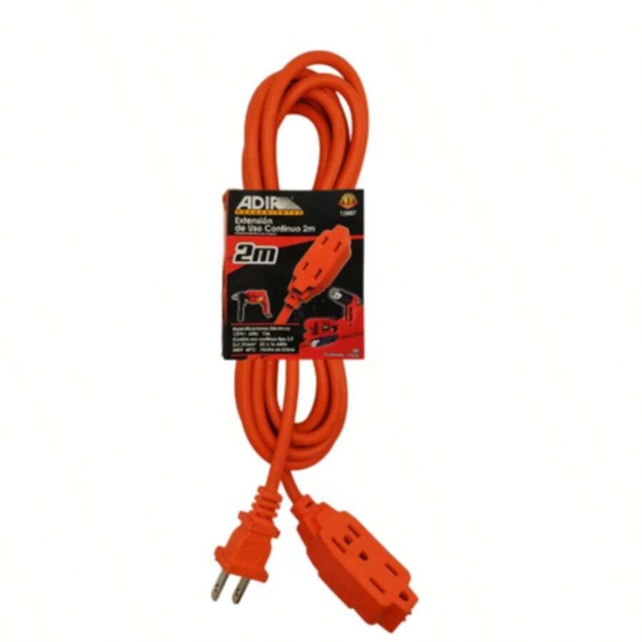 EXTENSIÓN DE USO CONTINUO 2 METROS 13807 ADIR | CABLE ELÉCTRICO PRÁCTICO Y RESISTENTE - Ver 1