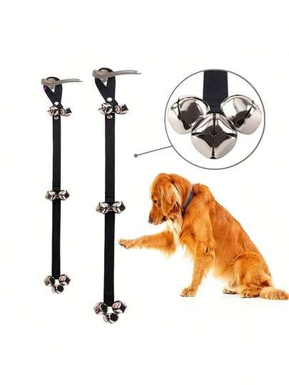 1/2pcs Pet Training Bells With Lanyard, Dog Potty Training Bells, Dog Doorbell, Outdoor Bells, Suitable For All Puppy Training, Doorbell