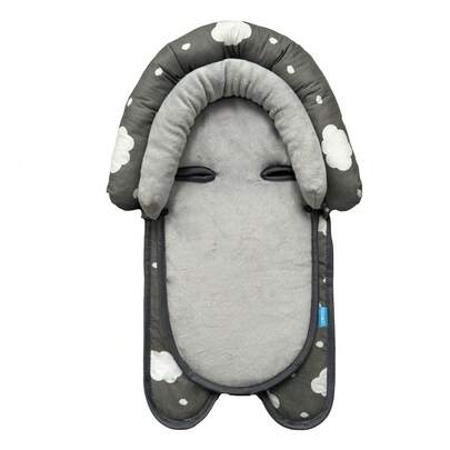 DODO NICI 二合一柔软婴儿头部、颈部和身体支撑垫，适合新生儿，超柔软汽车座椅垫，完美适用于婴儿汽车座椅、可转换式汽车座椅、婴儿推车，灰色