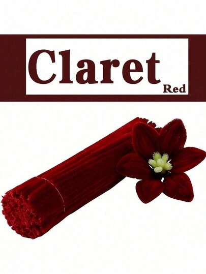 50/100/200 Pcs 11.8 Inch Red Flocking Stems, Bulk Red Flocking Craft Supplies, Red Chenille Stems, Fuzzy Stick Craft Materials, Art Flocking, Red Craft Flocking, Chenille Stems, Flocking Craft, Chenille Stem Flocking, Fuzzy Stick Craft Materials, Colorful Flocking, Floral Flocking, Suitable For DIY Art And Craft Projects And Decoration, New Year Gift, Valentine's Day Gift