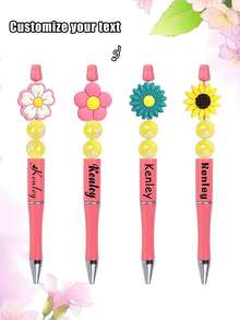 قلم حبر جاف مزخرف بالخرز الزهري المخصص، قلم حبر جاف للعودة إلى المدرسة المخصص، تجديد الربيع، عيد الأم، عيد الحب، هدية عيد، علبة هدايا، هدية إبداعية للأزواج، متعدد الوظائف، زخرفي، قابل لإعادة الاستخدام، حديث، ملون، جميل، رجعي، بطراز كرتوني، مناسب للموظفين والعملاء والطلاب، مناسب للأعراس والأعمال والمكاتب والأعياد والمدارس والمستلزمات المدرسية - متعدد الألوان - مشاهدة 1