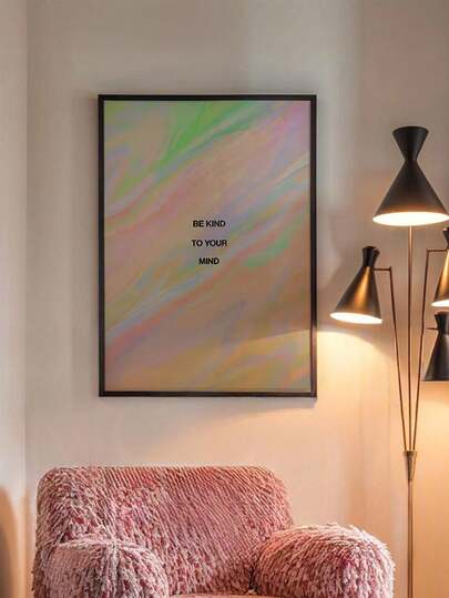 2D Flat, 1pc 2D FLAT Be Kind To Your Mind Art Poster Unframed Canvas Print For Living Room Decor Bedroom Decor Office Decor Home Decor Gift Beautiful Room Decoration Halloween Christmas Autumn Poster., 2D Flat