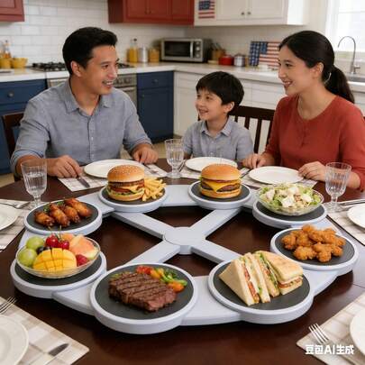 8 PIEZAS Nuevo Revólver de Susana Revolvente Estantería de Almacenamiento Expansible de Mesa Giratoria para Cocina y Mesa de Comedor Portátil para Alimentos y Tazas