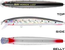 LITTMA California Surf Fishing Lures Saltwater Jerkbait Crankbait Surf Minnow 110 - Metallic Sardine Super Glow &Amp; Pearl Pink Belly Glow Lures For Halibut &Amp; Striper Fishing - ColorA - 查看 3