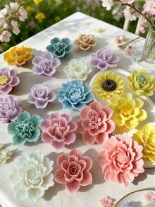 Handmade Preserved Flower Mold Set - Multiple Floral Shapes For Scented Candles/Resin Decorations. Flexible, Material, Great Mother's Day/Valentine's Day Gift, Home Decor Essential - White - View 9