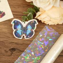 1 Roll 22*500cm BOPP Laser Pre-Coated Film, Transparent Waterproof Scratch-Resistant, Suitable For Laminating Machines DIY Paper Craft Hot Lamination - Multicolor - View 5