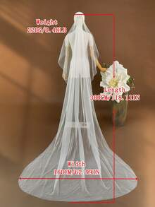 3m Luxury Wedding Veil With Pearls Long Bridal Veils With Comb Delicate Beaded Cathedral Length Veil - Multicolor - View 5