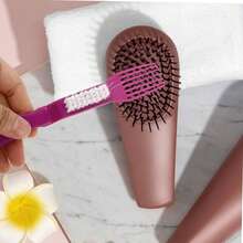 双面梳子清洁刷，沙龙及家用美发梳清洁工具，轻巧高效清洁头发，多功能美发造型配件 - 彩色 - 查看 2