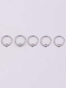 5 piezas Anillos de perforación de acero inoxidable 316L, versátiles para cartílago de la oreja, nariz, joyería de perforación corporal unisex - Multicolor - Ver 11