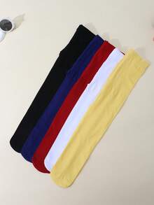 5条装女婴透明高弹力紧身裤，纯色天鹅绒材质修身打底裤，适合所有季节 - 彩色 - 查看 8