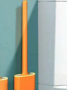 壁挂式无孔马桶刷，全方位清洁马桶，可拆卸手柄，家用 - 橘色 - 查看 6