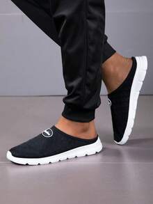Casual Versatile Mesh Breathable Slip-On Loafers, Spring/Summer Casual Moccasins - Black - View 5