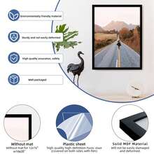 12 X 16"/16 X 20" Picture Frame With Plastic Sheet , Display For 12 X 16 /16 X 20 Poster , Wall Gallery Photo Frames , Black  , Set Of 4 - Black - 4pcs - View 8