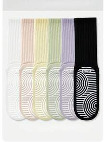 2/3/5/6 Pairs Non-Slip Pilates Socks, Women Specific, Pilates Grip Socks With Traction, Suitable For Pilates And Fitness Women - Multicolor - View 4