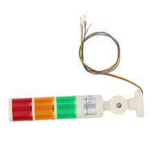 Luz indicadora de alarma de máquina herramienta CNC tricolor roja/naranja/verde con zumbador, 24 VCC - Multicolor - Ver 8