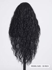13X6 Lace Front Wigs Water Wave Extra Long Wigs With Baby Hair 30Inches Synthetic Fiber Imported From Japan Elastic Mesh Cap Suitable For All People Halloween,Costume Party Dress Up Daily Use, Family Gatherings,Festivals, Parties, Dressing Up Wigs, Valentine's Day - Black - View 4