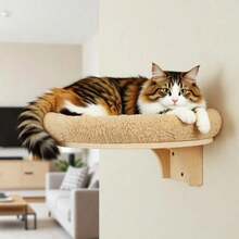 Wall-Mounted Cat Perch, Solid Wood Cat Hammock With Soft Cushion, Max Load 12kg (26lb) - one-size - View 2