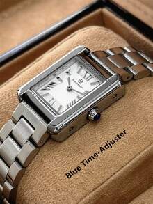 Pablo Raez 1pc Pablo Classic Women's Watch Rectangular Vintage Arabic Style Luxury Ladies Dress Watch Stainless Steel Solid Heavy Bracelet Top Brand New Original Charming Fashion Quartz Retro Watch Business Fantasy Women's Wristwatch White Dial Real Bar Roman Numeral Display Teacher Gift Clock Suitable For Girls And Teenage Students Graduation Wedding Gift - one-size - View 5