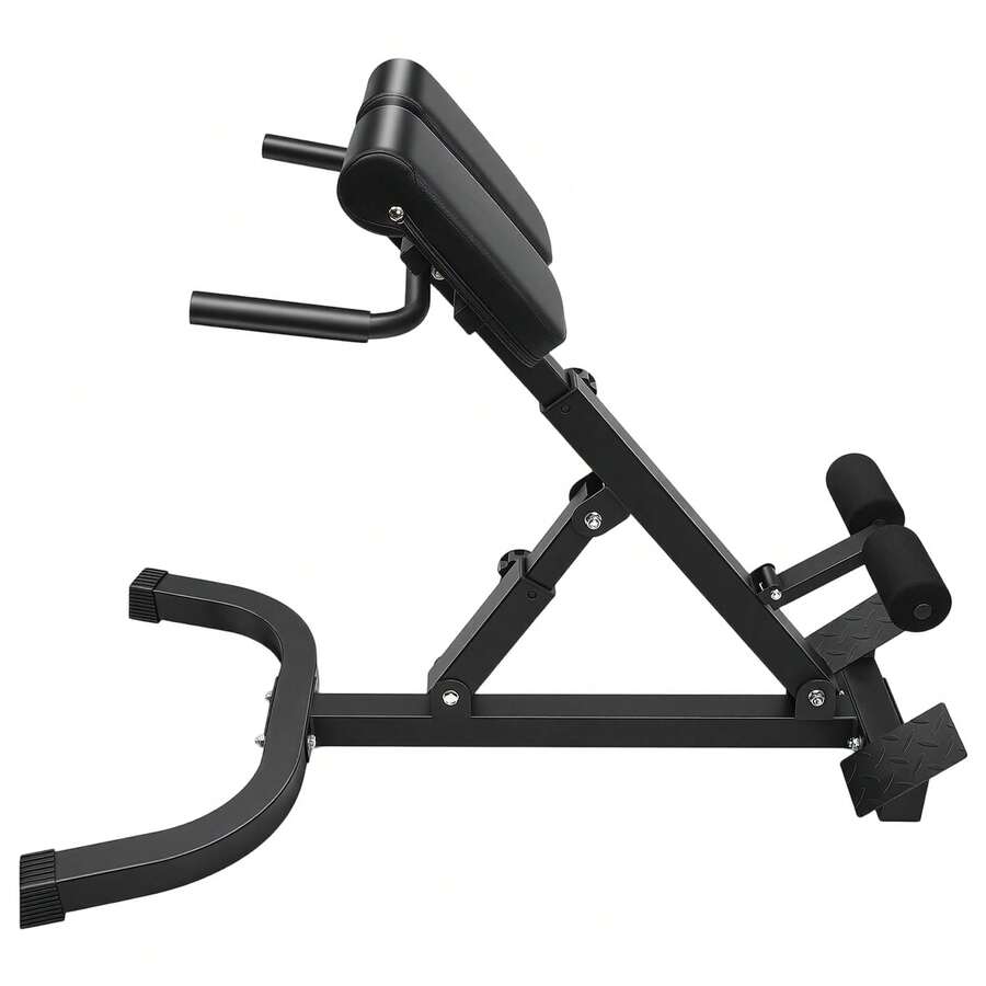 Roman Chair Back Extension Machine, Hyperextension Bench W/ Angle Height Adjust,Multi-Functional Bench For Full All-In-One Body Workout – Hyper Back Extension Roman Chair Adjustable Ab Sit Up Bench Decline Bench Flat Bench - Black - View 1