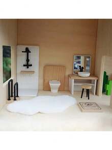 POKOJA LAND Juego de muebles de baño a escala 1/12 para casa de muñecas, decoración de escena de baño, ducha de casa de muñecas, tocador elegante, báscula en miniatura, inodoro, bañera, grifo, toallero, ¡construye tu maravilloso mundo de casa de muñecas! - Multicolor - Ver 8