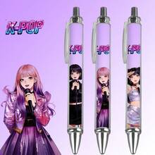 K-POP Theme Ballpoint Pen And Rollerball Pen, Featuring Popular Girl Group Patterns, Black Ink Refill. Quick-Drying Ink, Smooth Writing. Suitable For Young People And K-POP Fans - Sets - View 1