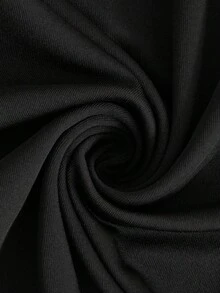 Women's Casual Elegant Daily Versatile Black & White Colorblock Water Drop Neck Straight Shoulder Short Sleeve High Waist Mini Dress, Spring/Summer - Black and White - View 11