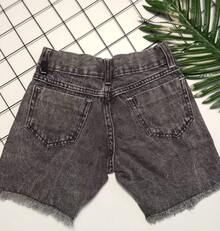Bermuda Jeans Infantil Meninos Moda Verão Casual Kids Modelo Jogador Moda Gringa - Laranja - Visão 2