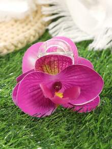 1个优雅兰花发爪夹，时尚发饰，适合搭配服装和拍照，度假发夹 - 彩色 - 查看 17