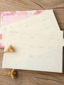 1pc Creative Minimalist Weekly Planner Notebook, 50 Sheets/100 Pages, Blank Tear-Off Weekly Plan Memo Pad, Portable Student Schedule Planner Notepad - Weekly Planner - View 1