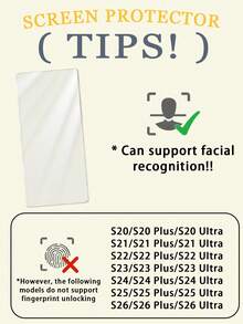 5片装钢化玻璃膜，防水，易于安装，高清无气泡，防刮防爆，兼容三星S26 Ultra/S26/S26 Plus/S24/S24 Plus/S24 Ultra/S25/S25 Plus/S25 Ultra/S23 Ultra/S23/S23 Plus/S23 FE/S24 FE/S22 Ultra/S22/S22 Plus/S21 Ultra/S21/S21 Plus/S21 FE/S20 Ultra/S20 FE/A55/A54/A53/A17/A16/A15系列 - 無色 - 查看 8