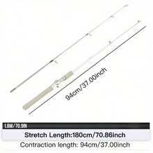 White Fishing Rod - High-Quality Carbon Fiber Wrap - 180cm/70.86inch - EVA One-Piece Grip - Suitable For Both Fresh And Salt Water - White - View 4